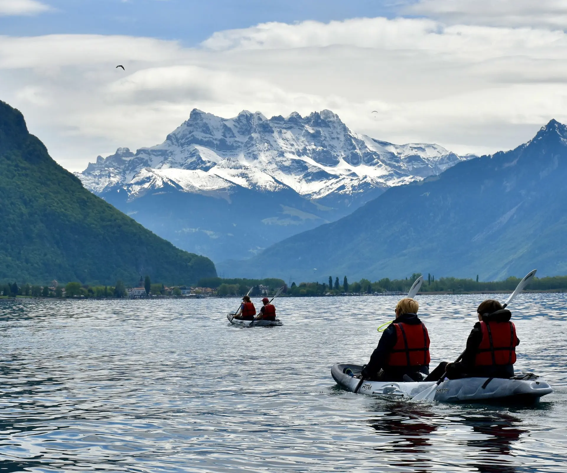 kayak lac léman adolescent